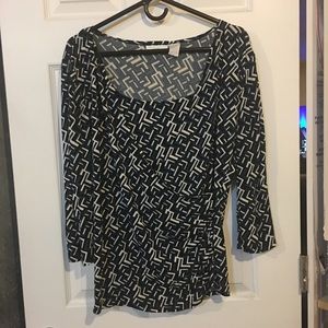 Worthington stretch mock wrap top